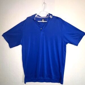FootJoy Mens Performance Golf Polo Shirt Royal Blue Embroidered Logo Large